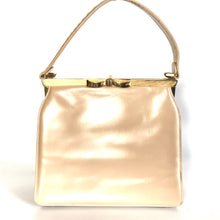 Load image into Gallery viewer, Vintage Handbag 50s/60s In Nude Pink Pearlescent Leather w/ Coin Purse and Bow Clasp by Lodix-Vintage Handbag, Top Handle Bag-Brand Spanking Vintage
