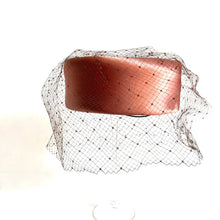 Load image into Gallery viewer, Vintage 50s 60s Bronze/ Copper Brown Pill Box Hat w/ Veil-Accessories, For Her-Brand Spanking Vintage