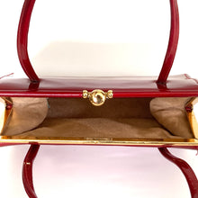 Load image into Gallery viewer, Vintage 60s/70s Cherry Red Patent Leather Top Handle Bag By Holmes Of Norwich-Vintage Handbag, Top Handle Bag-Brand Spanking Vintage