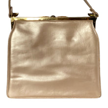 Load image into Gallery viewer, Vintage Handbag 50s/60s In Nude Pink Pearlescent Leather w/ Coin Purse and Bow Clasp by Lodix-Vintage Handbag, Top Handle Bag-Brand Spanking Vintage