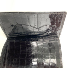 Load image into Gallery viewer, Vintage Unused Genuine Glossy Black Alligator Skin Gentlemens Wallet-Accessories, For Her/Him-Brand Spanking Vintage