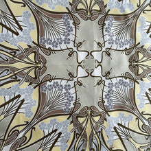 Load image into Gallery viewer, Large Liberty of London Silk Scarf in Ianthe Design in Yellow, Copper, Taupe and Grey-Scarves-Brand Spanking Vintage