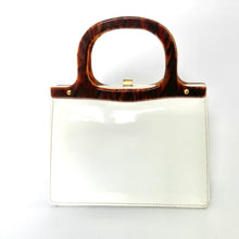 Load image into Gallery viewer, Vintage 60s/70s White Patent Leather Handbag with Lucite Handles by Widegate-Vintage Handbag, Top Handle Bag-Brand Spanking Vintage
