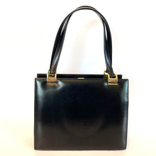 Load image into Gallery viewer, Vintage 60s/70s Classic Black Leather Handbag By Royal Warrant Holder Rayne-Vintage Handbag, Top Handle Bag-Brand Spanking Vintage