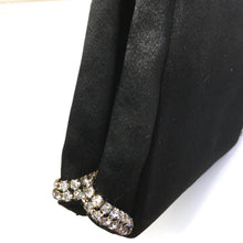 Load image into Gallery viewer, Vintage 40s/50s Luxurious Black Silk Waldybag Evening/Occasion Bag w/Diamanté-Vintage Handbag, Evening Bag-Brand Spanking Vintage