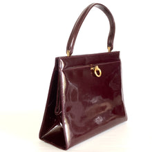 Load image into Gallery viewer, Vintage 60s/70s Rayne Burgundy Red Patent Top Handle Handbag and Matching Coin Purse-Vintage Handbag, Top Handle Bag-Brand Spanking Vintage