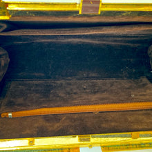 Load image into Gallery viewer, Fabulous Vintage 60s/70s Rare Peacock Feather Clutch Bag w/ Fold Out Handle in Copper Brown and Gold-Vintage Handbag, Clutch Bag-Brand Spanking Vintage