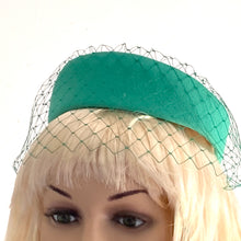 Load image into Gallery viewer, Vintage Unused 60s Elegant Green Textured Pillbox Hat with Veil by Kangol-Accessories, For Her-Brand Spanking Vintage
