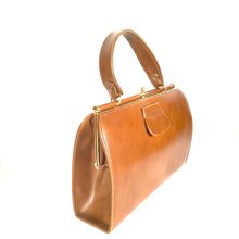 Load image into Gallery viewer, Vintage Dark Tan Leather Top Handle Doctor&#39;s Style Bag by Garfields Made in England-Vintage Handbag, Top Handle Bag-Brand Spanking Vintage
