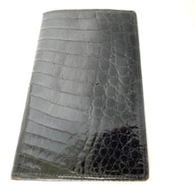 Load image into Gallery viewer, Vintage Unused Genuine Glossy Black Alligator Skin Gentlemens Wallet-Accessories, For Her/Him-Brand Spanking Vintage