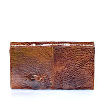 Load image into Gallery viewer, Vintage 50s Elegant Copper Brown Turtle Skin Clutch Bag Silvertone Clasp /Chain by Fior-Vintage Handbag, Exotic Skins-Brand Spanking Vintage
