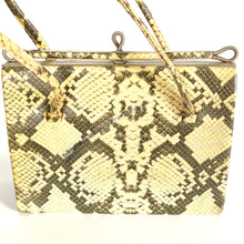 Load image into Gallery viewer, Vintage 60s Leather Faux Python Top Handle Bag Garfields London-Vintage Handbag, Top Handle Bag-Brand Spanking Vintage