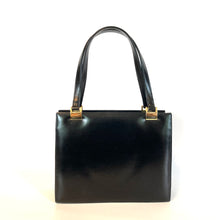 Load image into Gallery viewer, Vintage 60s/70s Classic Black Leather Handbag By Royal Warrant Holder Rayne-Vintage Handbag, Top Handle Bag-Brand Spanking Vintage