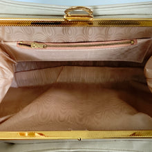 Load image into Gallery viewer, Vintage 60s/70s Handbag In Ivory/Cream Faux Leather With Lucite Tortoiseshell Handle-Vintage Handbag, Large Handbag-Brand Spanking Vintage