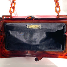 Load image into Gallery viewer, Vintage 80s Large Lipstick Red Leather Dolly Bag, Handbag w Lucite Frame/Chain Middx-Vintage Handbag, Clutch Bag,dolly bag-Brand Spanking Vintage