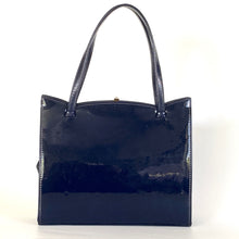 Load image into Gallery viewer, Vintage 60s/70s Dainty Royal Blue Leather Top Handle Bag By Waldybag with Gilt Rose Detail-Vintage Handbag, Top Handle Bag-Brand Spanking Vintage