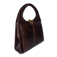 Load image into Gallery viewer, Vintage Fabulous 50s/60s Glossy Brown Turtle Skin Handbag-Vintage Handbag, Exotic Skins-Brand Spanking Vintage
