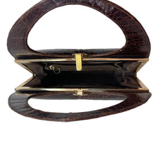 Load image into Gallery viewer, Vintage Fabulous 50s/60s Glossy Brown Turtle Skin Handbag-Vintage Handbag, Exotic Skins-Brand Spanking Vintage