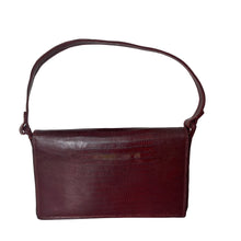 Load image into Gallery viewer, Vintage 60s/70s Burgundy Red Lizard Skin Classic Shoulder Bag'Purse Made in Argentina-Vintage Handbag, Exotic Skins-Brand Spanking Vintage