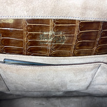 Load image into Gallery viewer, Vintage Large Caramel Porosus Crocodile Skin Handbag By Waldybag Made In England-Vintage Handbag, Exotic Skins-Brand Spanking Vintage