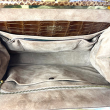 Load image into Gallery viewer, Vintage Large Caramel Porosus Crocodile Skin Handbag By Waldybag Made In England-Vintage Handbag, Exotic Skins-Brand Spanking Vintage