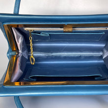 Load image into Gallery viewer, Vintage 60s70s Rayne Pearlescent Blue Leather Twin Handle Handbag and Coin Purse-Vintage Handbag, Top Handle Bag-Brand Spanking Vintage