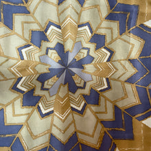 Load image into Gallery viewer, Vintage Collectable Silk Scarf By Richard Allan In Geometric Design Blues/Cream/Gold-Scarves-Brand Spanking Vintage