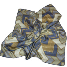 Load image into Gallery viewer, Vintage Collectable Silk Scarf By Richard Allan In Geometric Design Blues/Cream/Gold-Scarves-Brand Spanking Vintage