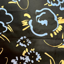 Load image into Gallery viewer, Vintage Liberty of London Silk Scarf Floral Graffiti Design in Black Blue and Gold-Scarves-Brand Spanking Vintage