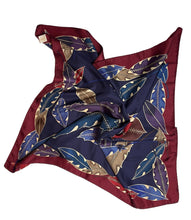 Load image into Gallery viewer, Vintage Liberty of London Silk Scarf Leaf Design in Burgundy/Blue/Purple/Red/Navy/Gold-Scarves-Brand Spanking Vintage
