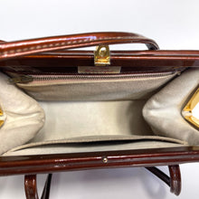 Load image into Gallery viewer, Vintage 50s/60s Eros Toffee Patent Leather Classic Handbag-Vintage Handbag, Top Handle Bag-Brand Spanking Vintage