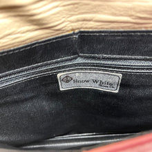 Load image into Gallery viewer, Vintage 80s Pink/Grey/Red Slim Leather and Snakeskin Clutch Bag w/Gilt Chain-Vintage Handbag, Clutch Bag-Brand Spanking Vintage