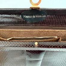 Load image into Gallery viewer, Vintage 50s Classic Large Mappin And Webb Dark Chocolate Brown Lizard Skin Handag-Vintage Handbag, Exotic Skins-Brand Spanking Vintage