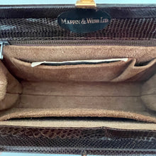 Load image into Gallery viewer, Vintage 50s Classic Large Mappin And Webb Dark Chocolate Brown Lizard Skin Handag-Vintage Handbag, Exotic Skins-Brand Spanking Vintage