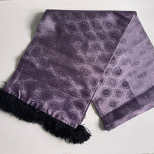 Load image into Gallery viewer, Vintage 70s Gentleman's Silky Dress Scarf In Lavender/Purple With Black Fringe-Accessories, For Him-Brand Spanking Vintage