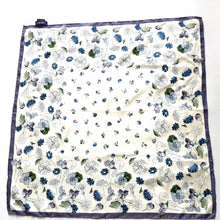 Load image into Gallery viewer, Vintage Liberty Large Silk Scarf in White Blue Green Floral Design
