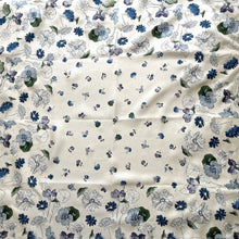 Load image into Gallery viewer, Vintage Liberty Large Silk Scarf in White Blue Green Floral Design