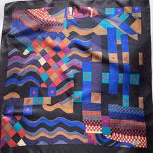 Load image into Gallery viewer, Vintage Liberty Collier Campbell Silk Scarf Collectable 'Bauhaus' Design in Black Pink/Blue/Green