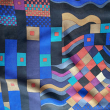 Load image into Gallery viewer, Vintage Liberty Collier Campbell Silk Scarf Collectable 'Bauhaus' Design in Black Pink/Blue/Green