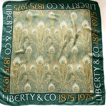 Load image into Gallery viewer, Vintage Large Liberty 100th Anniversary Silk Scarf 'Hera' Design In Green Gold-Scarves-Brand Spanking Vintage