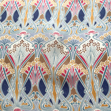 Load image into Gallery viewer, Large Liberty Of London Silk Scarf In Iconic Collectable 'Ianthe' Design In Gold/Red/Blue