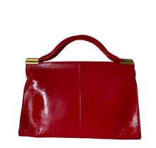 Load image into Gallery viewer, Vintage 70s Lipstick Red Patent Leather Top Handle Bag By Jane Shilton