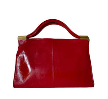 Load image into Gallery viewer, Vintage 70s Lipstick Red Patent Leather Top Handle Bag By Jane Shilton