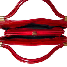 Load image into Gallery viewer, Vintage 70s Lipstick Red Patent Leather Top Handle Bag By Jane Shilton