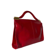 Load image into Gallery viewer, Vintage 70s Lipstick Red Patent Leather Top Handle Bag By Jane Shilton