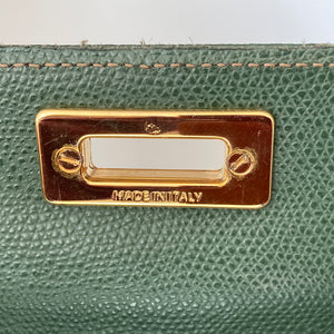 Vintage Large Hand Made Green Leather Handbag/Work/Overnight Tote Bag 'Beatrice' w/Shoulder Strap by Pelletteria Artigiana Made in Italy-Vintage Handbag, Large Handbag-Brand Spanking Vintage