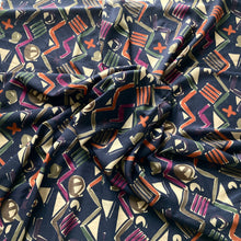 Load image into Gallery viewer, Vintage 80s Windsmoor Large Varuna Wool Shawl /Wrap in Purple/Navy, Orange Green and Taupe Made in Britain, Blue, Green And Beige-Scarves-Brand Spanking Vintage