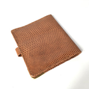 Vintage 50s Unused Caramel Tan Genuine Lizard Skin and Calf Leather Wallet-Accessories, For Her-Brand Spanking Vintage