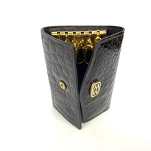 Load image into Gallery viewer, Vintage New and Unused Mappin & Webb Brown Leather Faux Crocodile Key Wallet MW logo-Accessories, For Her-Brand Spanking Vintage