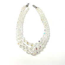 Load image into Gallery viewer, Fabulous Triple Strand Vintage 50s Aurora Borealis Crystal Necklace-Accessories, For Her-Brand Spanking Vintage